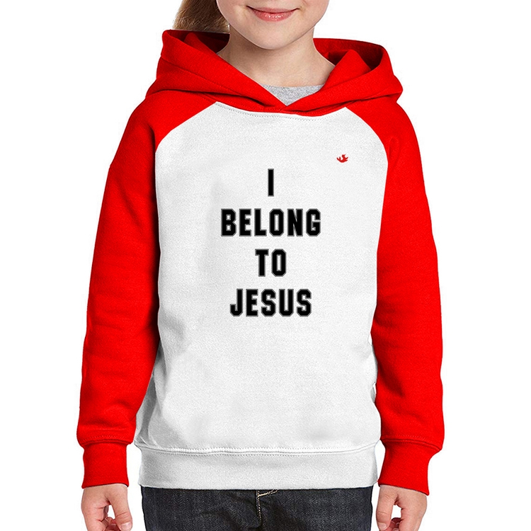 Moletom Infantil I belong to Jesus - Branco/Vermelho