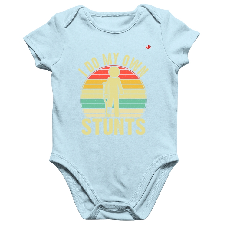Body Bebê Algodão I do my own stunts - Azul Bebê