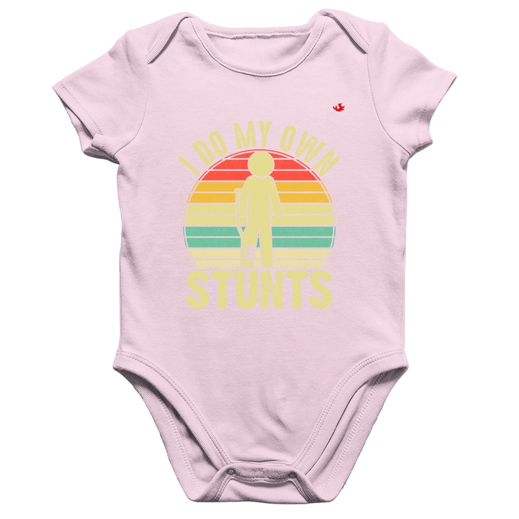 Body Bebê Algodão I do my own stunts - Rosa Bebê