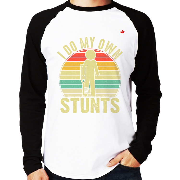 Camiseta Raglan I do my own stunts Manga Longa