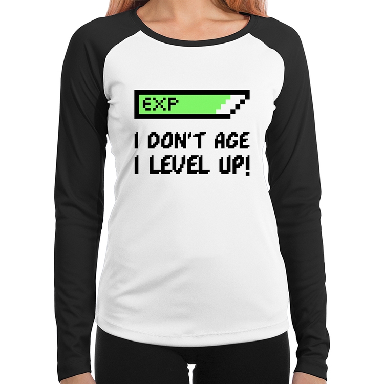 Baby Look Raglan I Don't Age, I Level Up Manga Longa