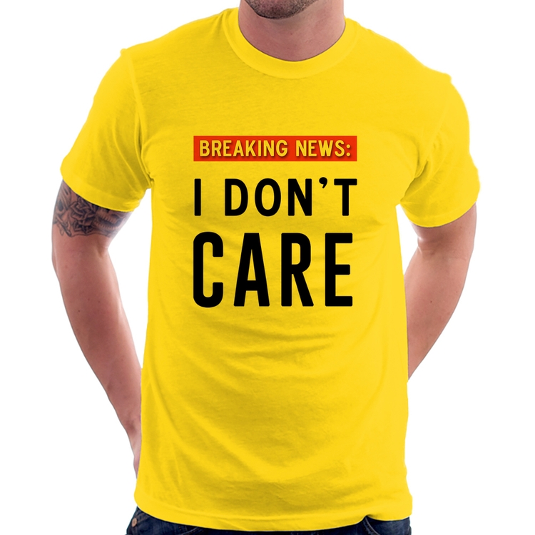 Camiseta I don't care - Amarela