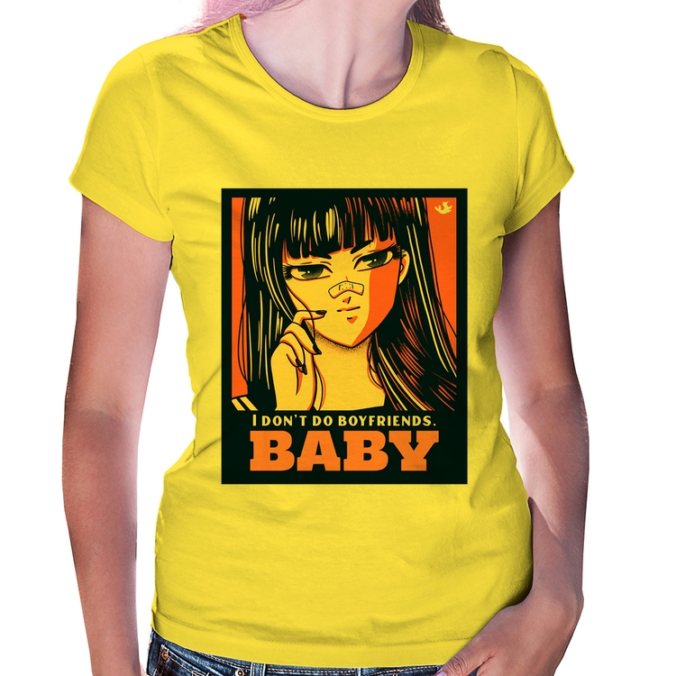 Baby Look I don't do boyfriends - Amarela