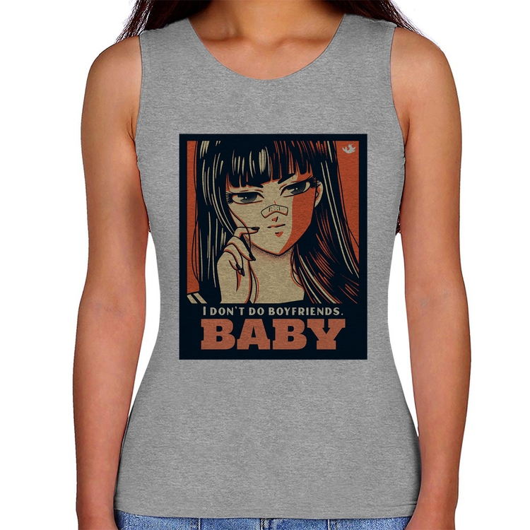 Regata Feminina I don't do boyfriends - Cinza