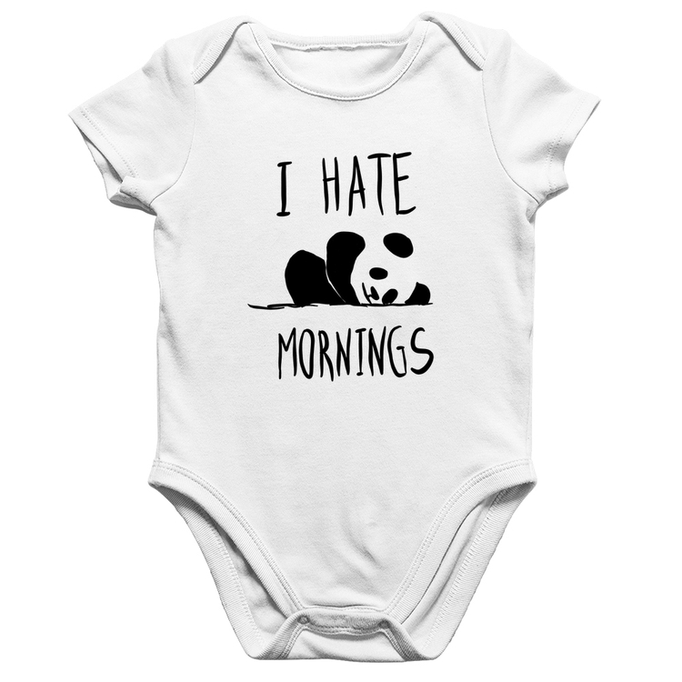Body Bebê Algodão I Hate Mornings - Branco