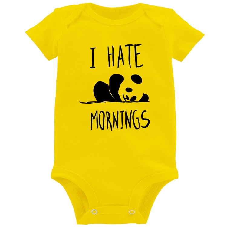 Body Bebê I Hate Mornings - Amarelo