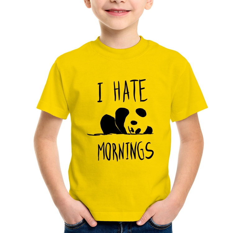 Camiseta Infantil I Hate Mornings - Amarela