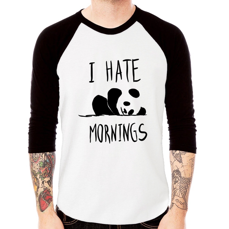 Camiseta Raglan I Hate Mornings Manga 3/4