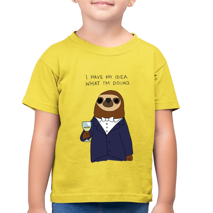 Camiseta Algodão Infantil I have no idea what I am doing - Amarelo Canário