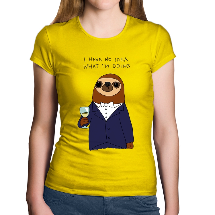 Baby Look Algodão I have no idea what I am doing - Amarela