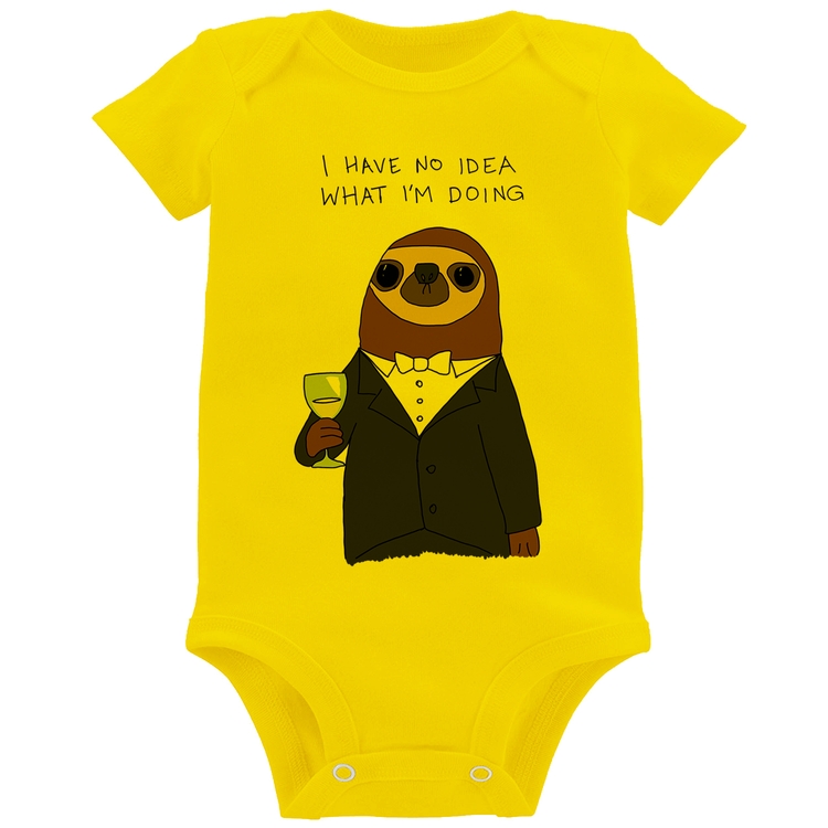 Body Bebê I have no idea what I am doing - Amarelo