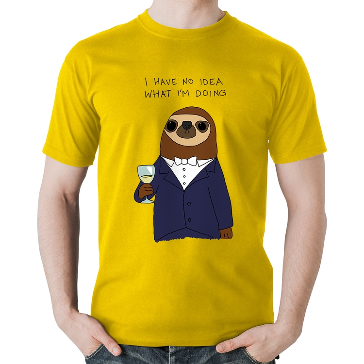 Camiseta Algodão I have no idea what I am doing - Amarela