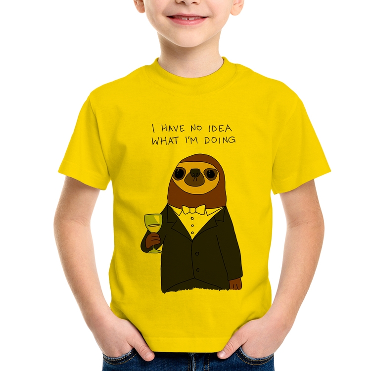 Camiseta Infantil I have no idea what I am doing - Amarela