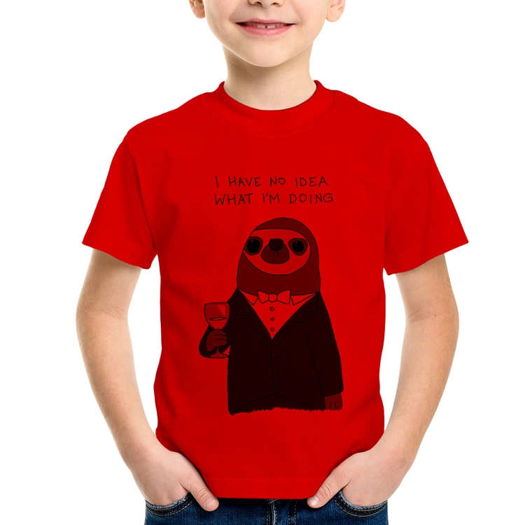Camiseta Infantil I have no idea what I am doing - Vermelha