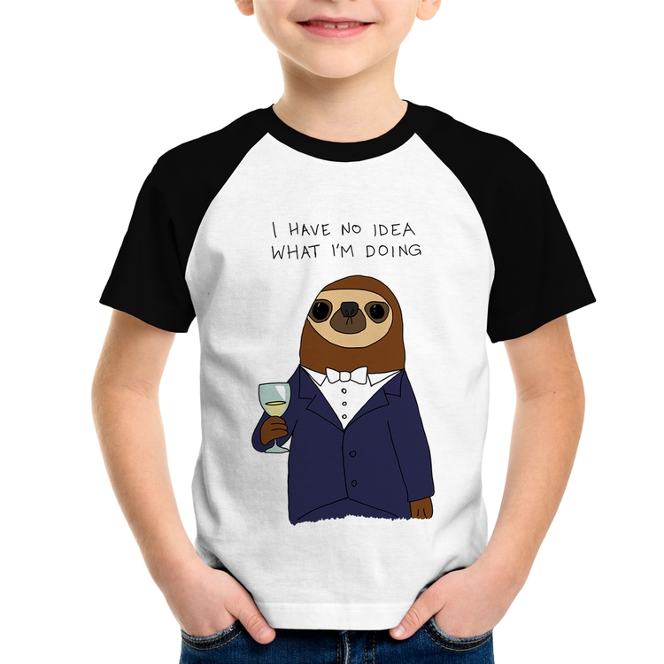 Camiseta Raglan Infantil I have no idea what I am doing