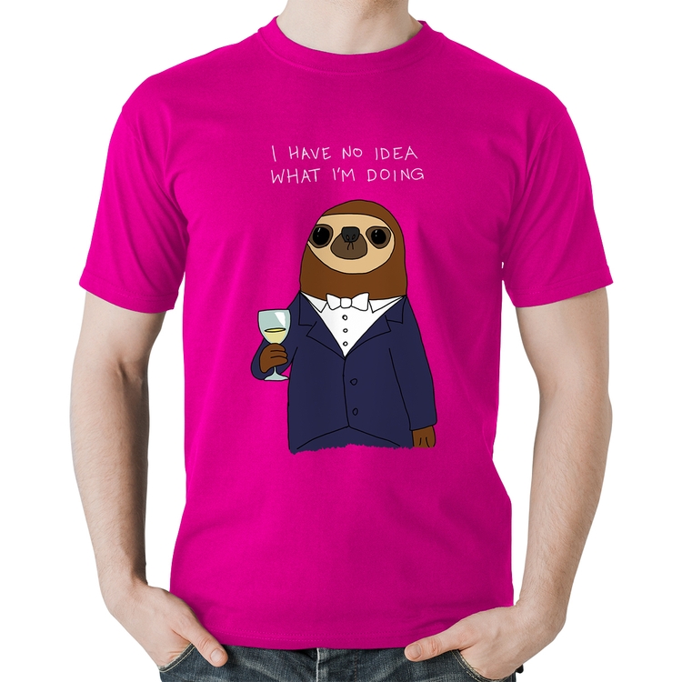 Camiseta Algodão I have no idea what I am doing - Rosa