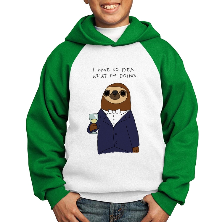 Moletom Infantil I have no idea what I am doing - Branco/Verde