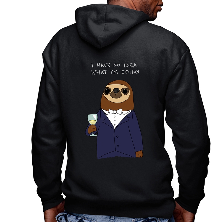 Blusa Moletom I have no idea what I am doing Masculina com Capuz e Zíper