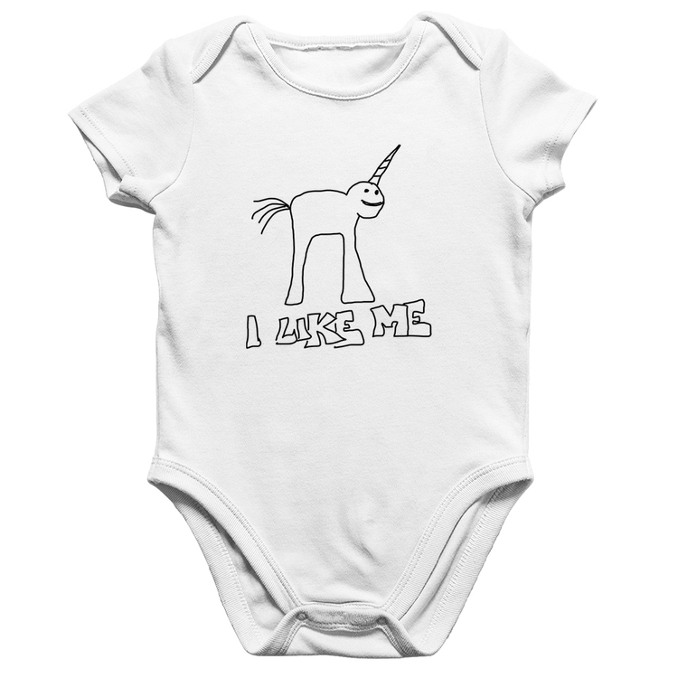 Body Bebê Algodão I Like Me - Branco