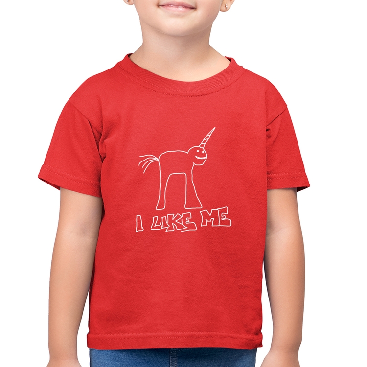 Camiseta Algodão Infantil I Like Me - Vermelha
