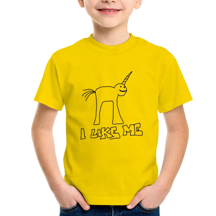 Camiseta Infantil I Like Me - Amarela