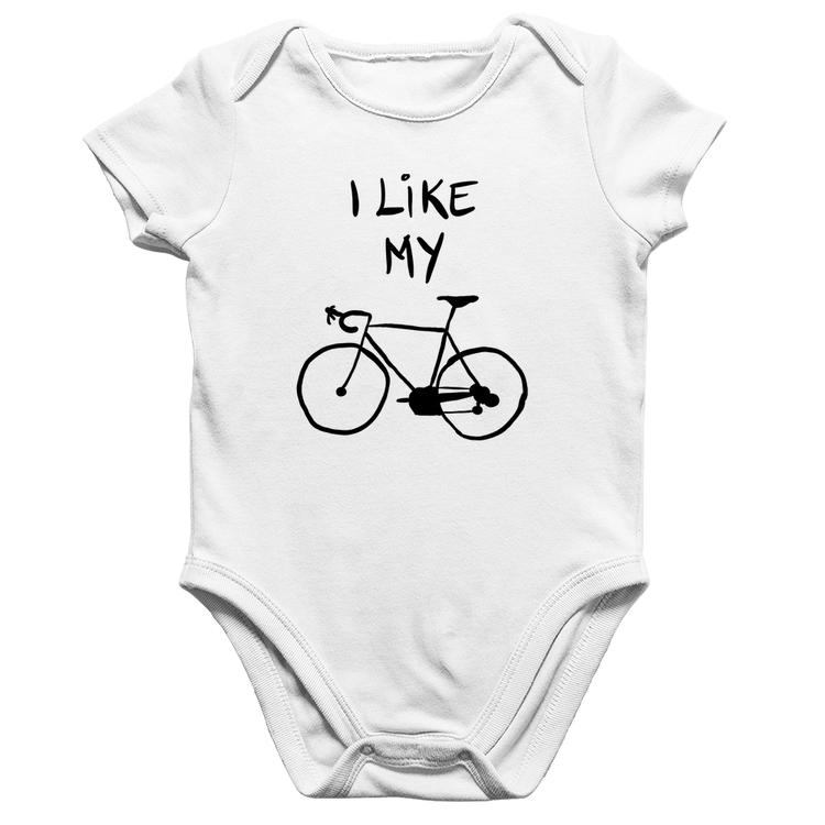 Body Bebê Algodão I Like My Bike - Branco