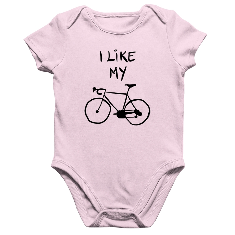 Body Bebê Algodão I Like My Bike - Rosa Bebê