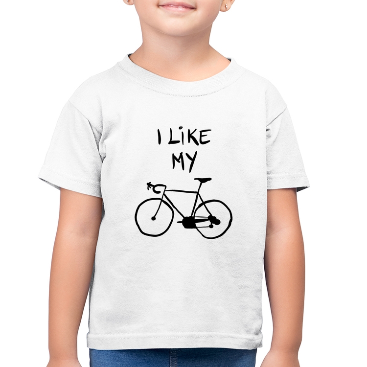 Camiseta Algodão Infantil I Like My Bike - Branca