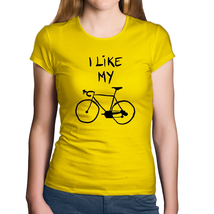 Baby Look Algodão I Like My Bike - Amarela