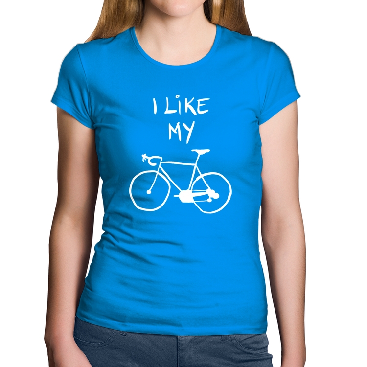 Baby Look Algodão I Like My Bike - Azul