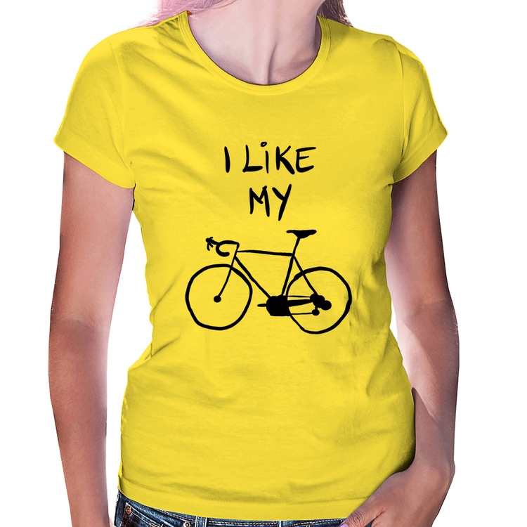 Baby Look I Like My Bike - Amarela