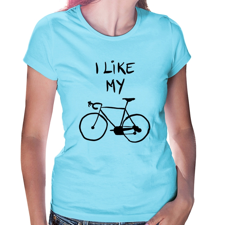 Baby Look I Like My Bike - Azul Bebê