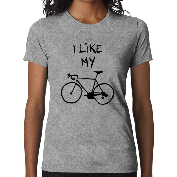 Baby Look I Like My Bike - Cinza