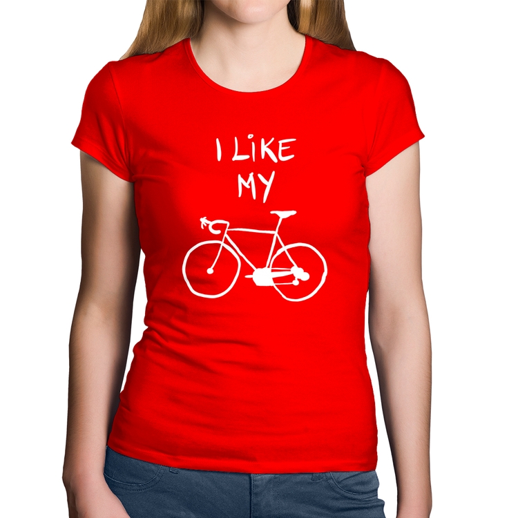 Baby Look Algodão I Like My Bike - Vermelha
