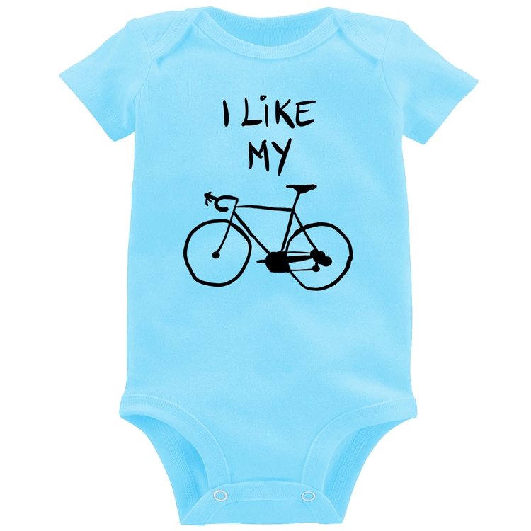 Body Bebê I Like My Bike - Azul Bebê