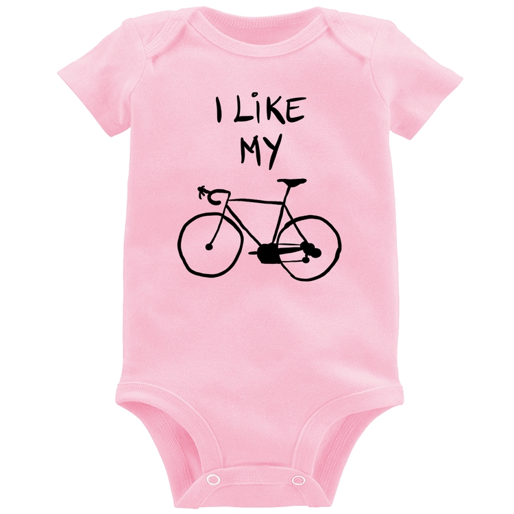 Body Bebê I Like My Bike - Rosa Bebê