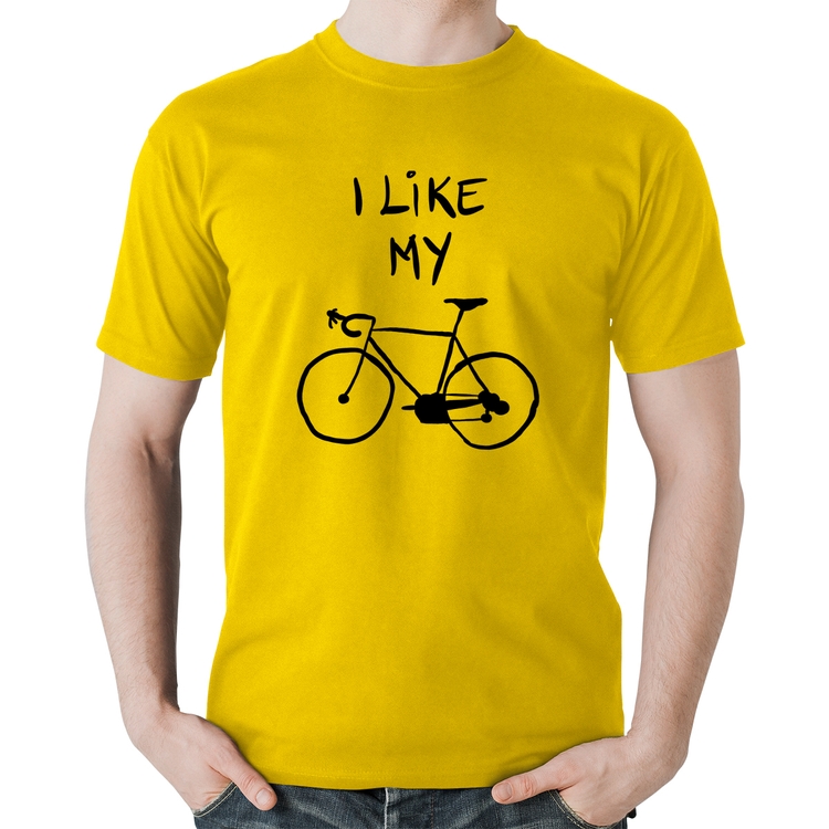 Camiseta Algodão I Like My Bike - Amarela