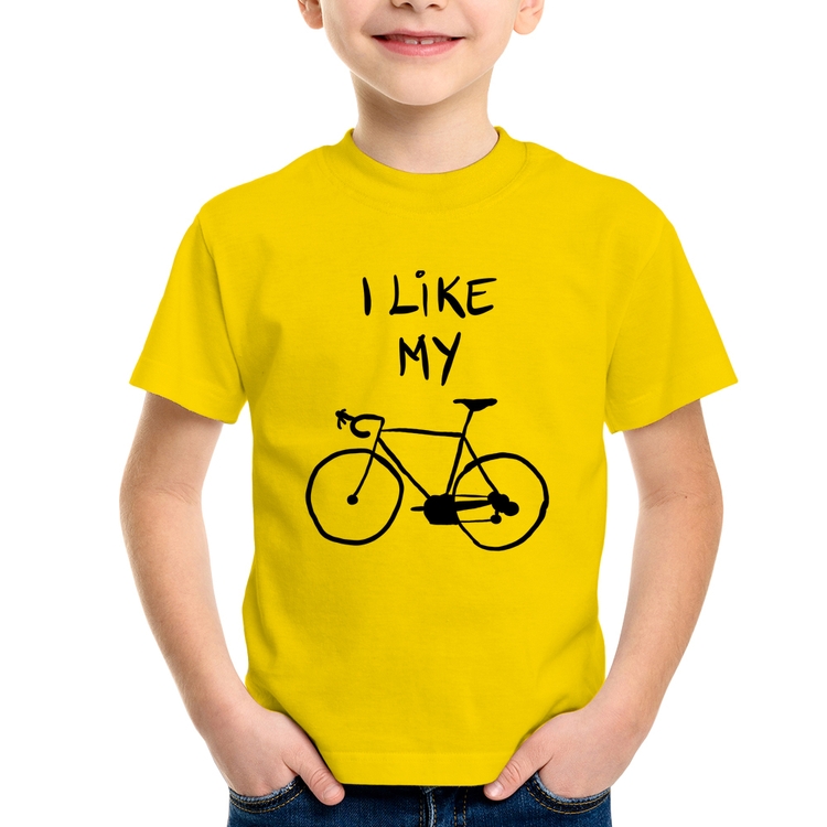 Camiseta Infantil I Like My Bike - Amarela
