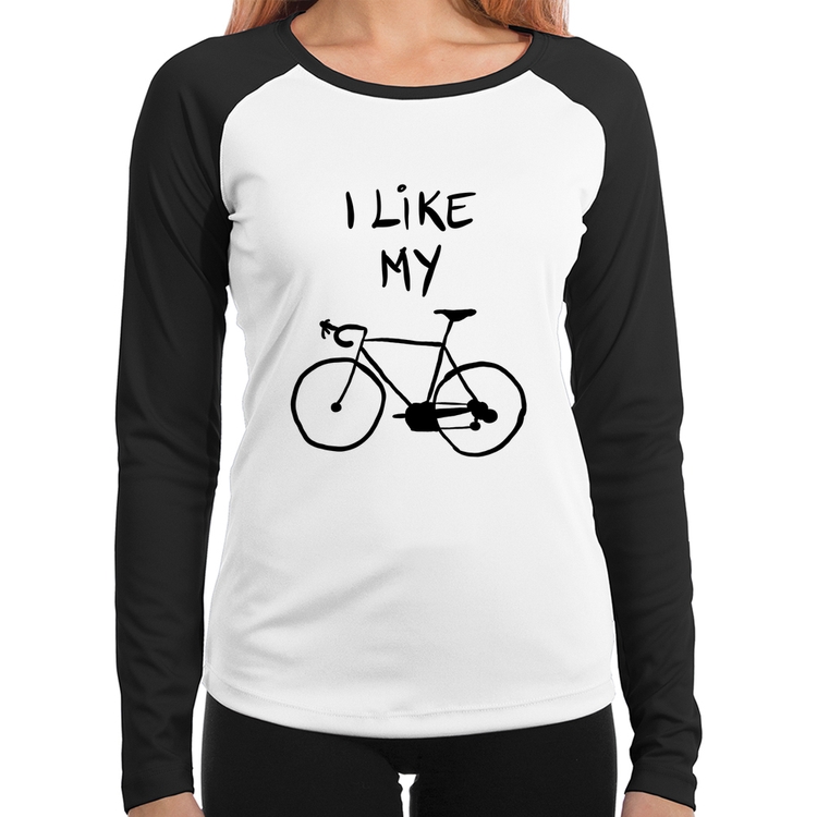 Baby Look Raglan I Like My Bike Manga Longa