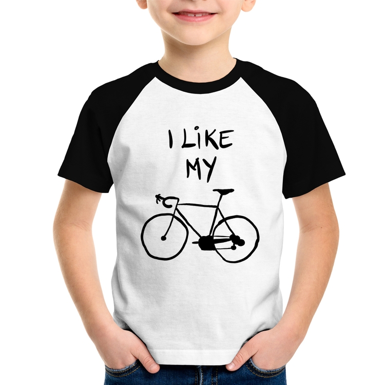 Camiseta Raglan Infantil I Like My Bike