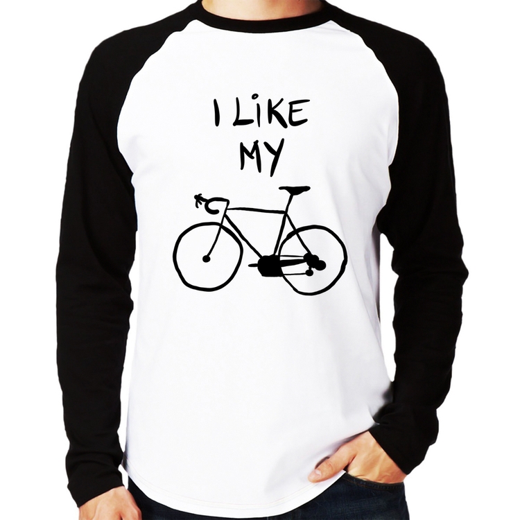 Camiseta Raglan I Like My Bike Manga Longa