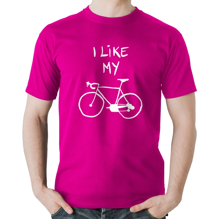 Camiseta Algodão I Like My Bike - Rosa