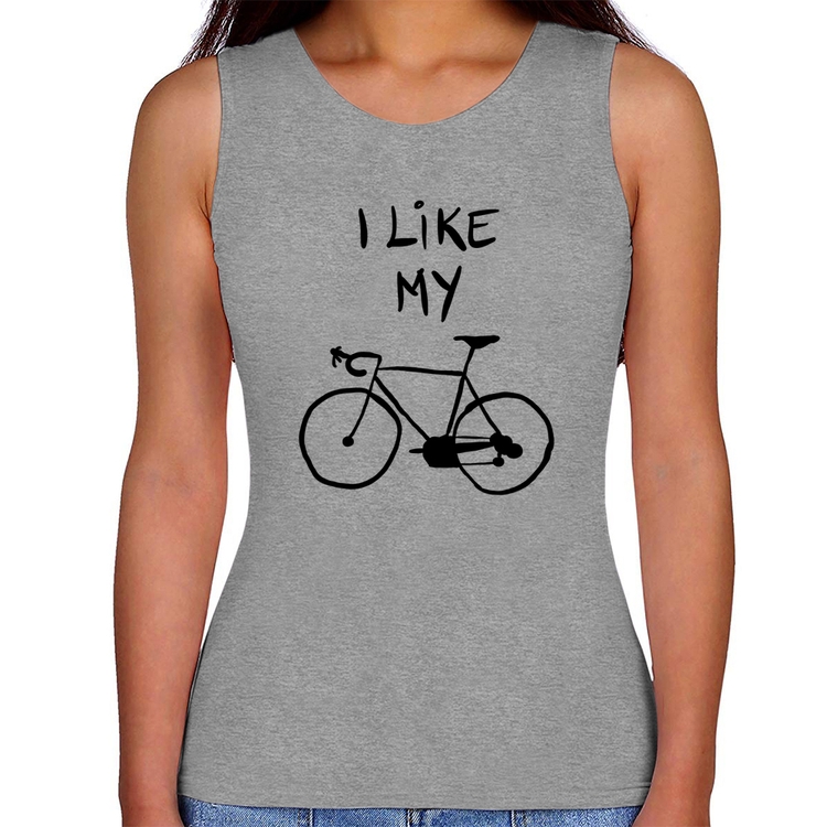Regata Feminina I Like My Bike - Cinza