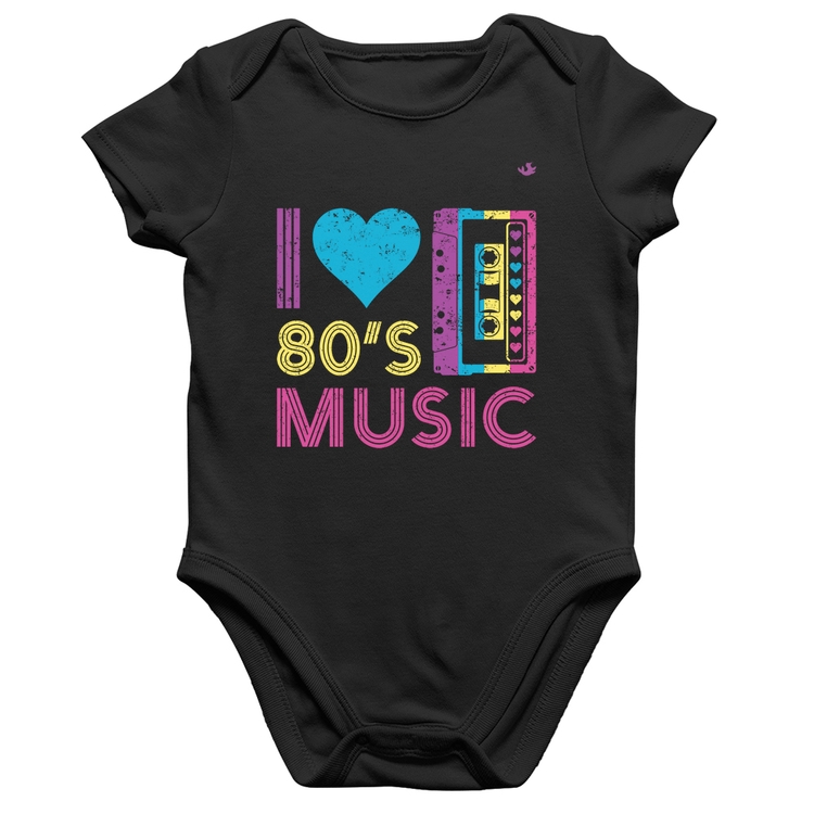 Body Bebê Algodão I love 80's music