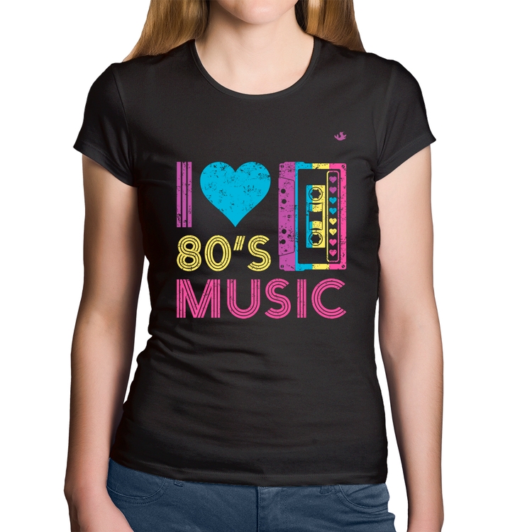 Baby Look Algodão I love 80's music