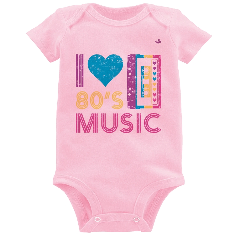 Body Bebê I love 80's music - Rosa Bebê