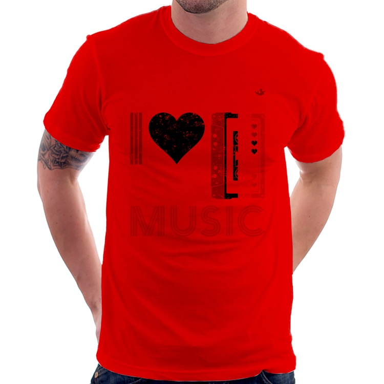 Camiseta I love 80's music - Vermelha