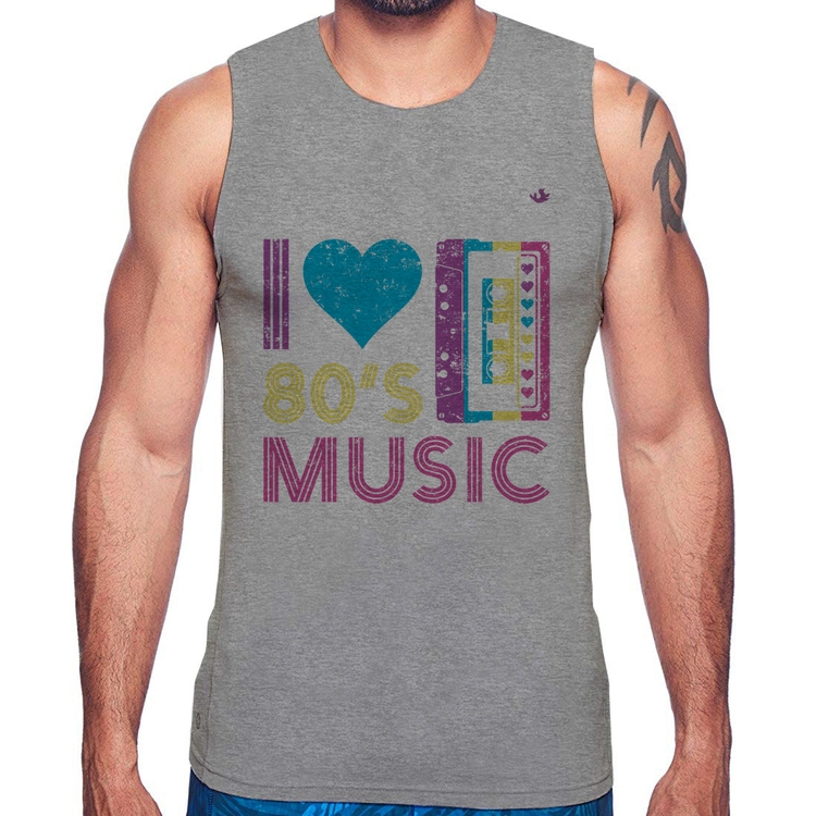 Regata I love 80's music - Cinza