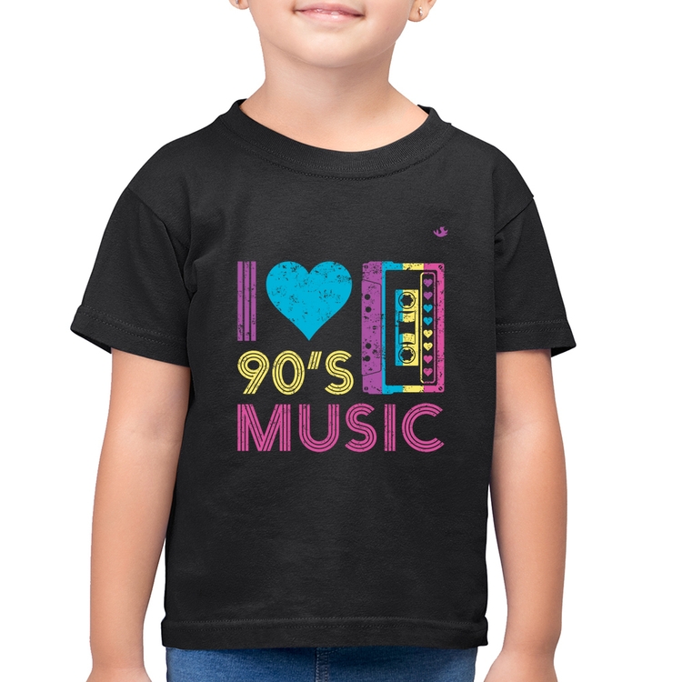 Camiseta Algodão Infantil I love 90's music