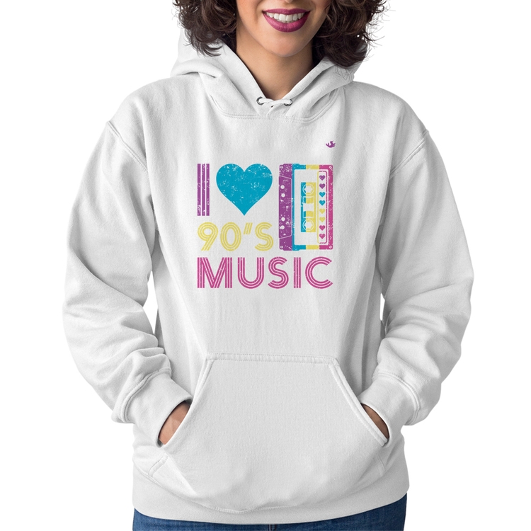 Moletom Feminino I love 90's music - Branco